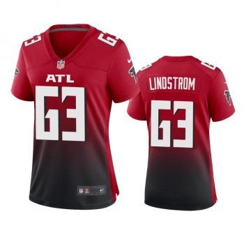 Women's Atlanta Falcons Chris Lindstrom Red 2020 2nd Alternate Game Jersey