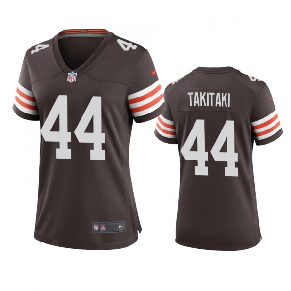 Women's Cleveland Browns Sione Takitaki Brown 2020 Game Jersey