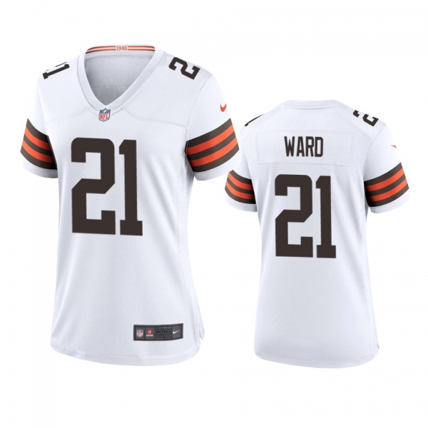 Women's Cleveland Browns Denzel Ward White 2020 Game Jersey