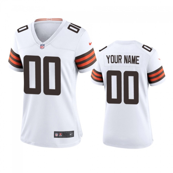 Women's Cleveland Browns Custom White 2020 Game Jersey