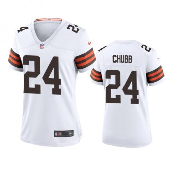 Women's Cleveland Browns Nick Chubb White 2020 Game Jersey