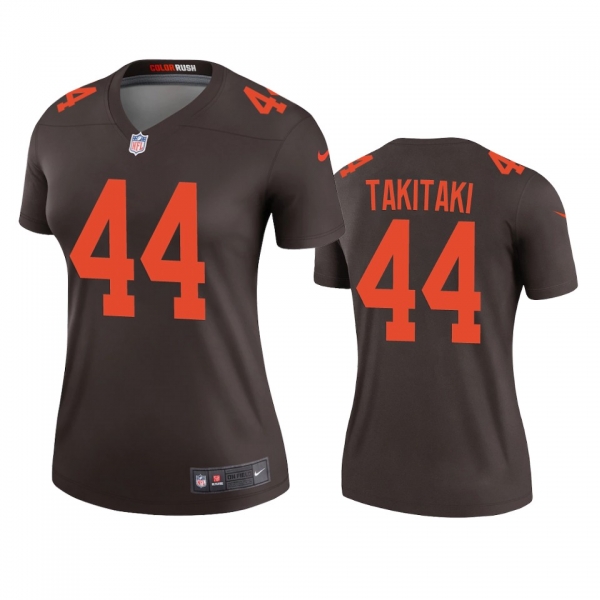 Women's Cleveland Browns Sione Takitaki Brown 2020 Alternate Legend Jersey