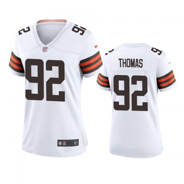 Women's Cleveland Browns Chad Thomas White 2020 Game Jersey