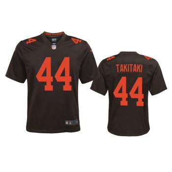 Youth Cleveland Browns Sione Takitaki Brown 2020 Alternate Game Jersey