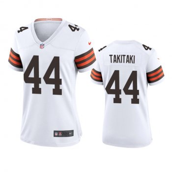 Women's Cleveland Browns Sione Takitaki White 2020 Game Jersey