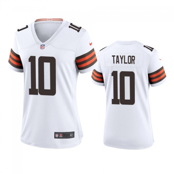 Women's Cleveland Browns Taywan Taylor White 2020 Game Jersey