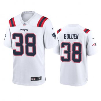 Men's New England Patriots Brandon Bolden White 2020 Game Jersey