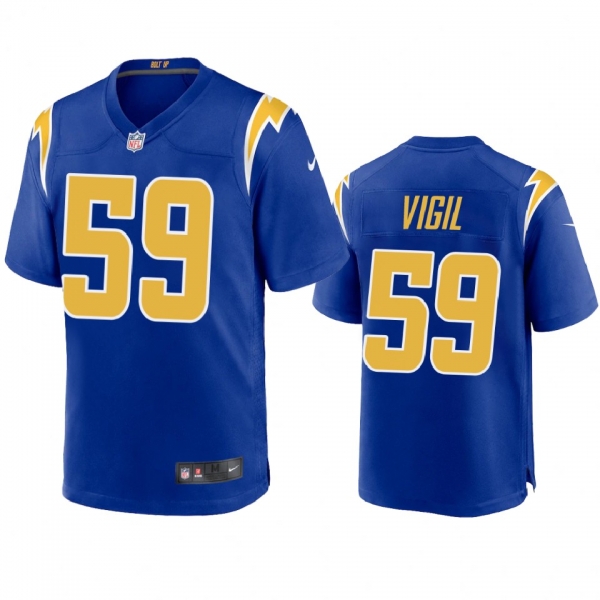 Men's Los Angeles Chargers Nick Vigil Royal 2020 Game Jersey