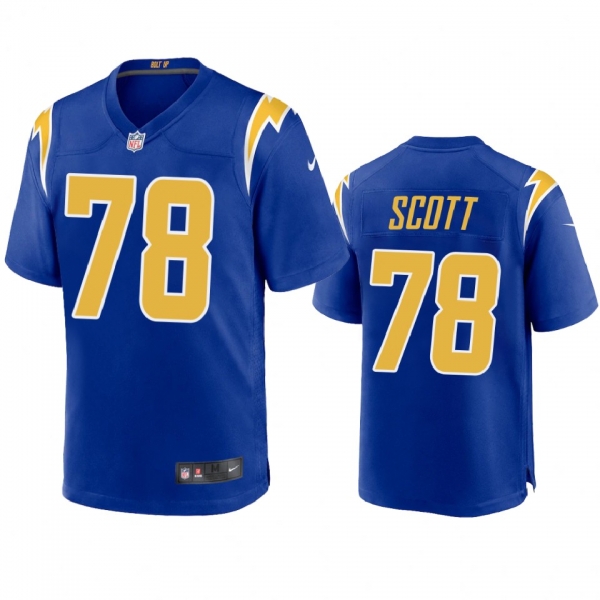 Men's Los Angeles Chargers Trent Scott Royal 2020 Game Jersey