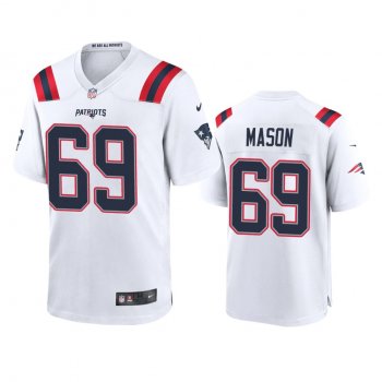 Men's New England Patriots Shaq Mason White 2020 Game Jersey