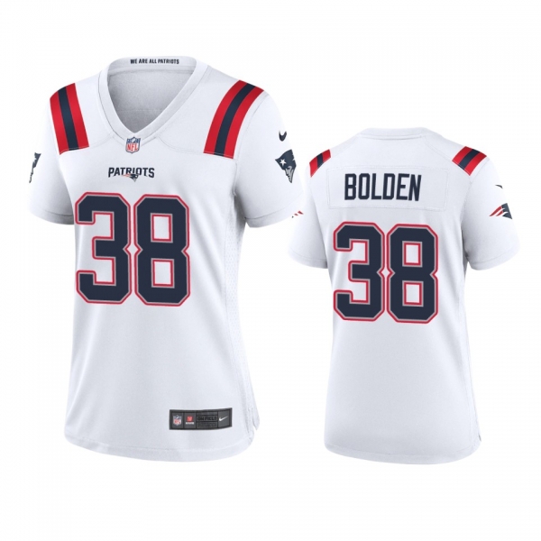 Women's New England Patriots Brandon Bolden White 2020 Game Jersey