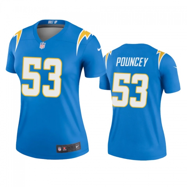 Women's Los Angeles Chargers Mike Pouncey Powder Blue 2020 Legend Jersey