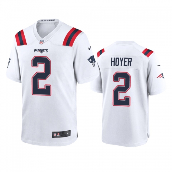 Men's New England Patriots Brian Hoyer White 2020 Game Jersey