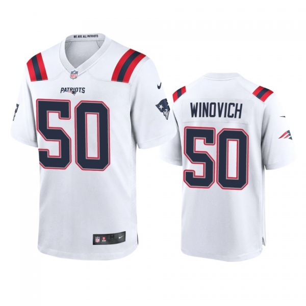 Men's New England Patriots Chase Winovich White 2020 Game Jersey