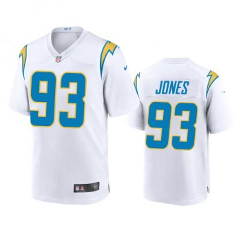 Men's Los Angeles Chargers Justin Jones White 2020 Game Jersey