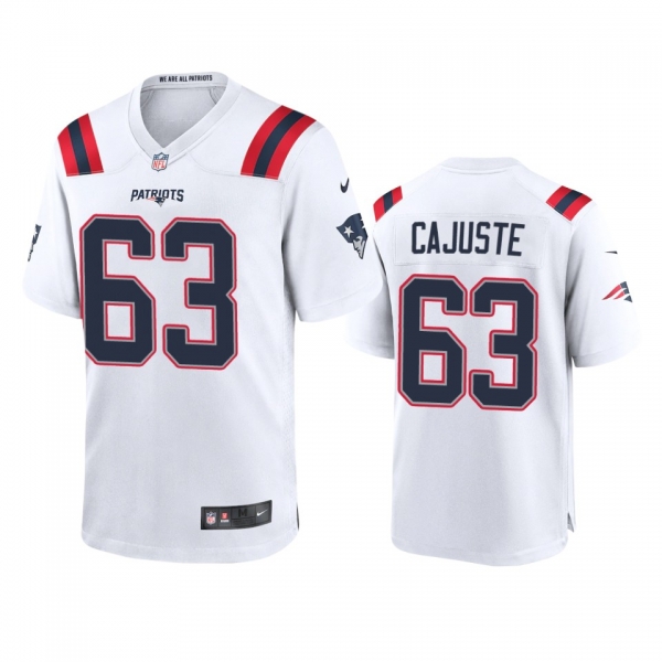 Men's New England Patriots Yodny Cajuste White 2020 Game Jersey