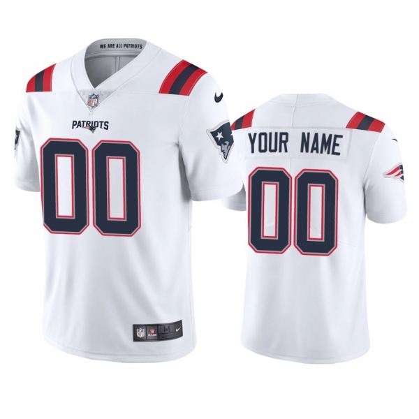 Men's New England Patriots Custom White 2020 Vapor Limited Jersey