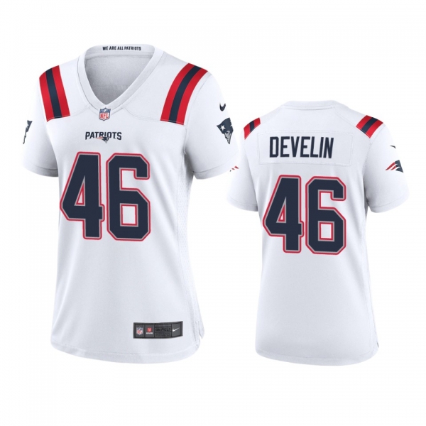 Women's New England Patriots James Develin White 2020 Game Jersey