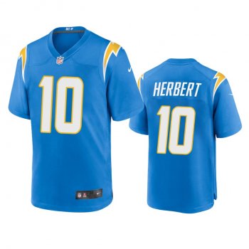 Men's Los Angeles Chargers Justin Herbert Powder Blue 2020 NFL Draft Game Jersey