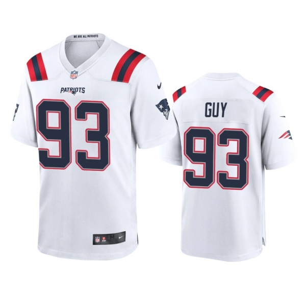 Men's New England Patriots Lawrence Guy White 2020 Game Jersey