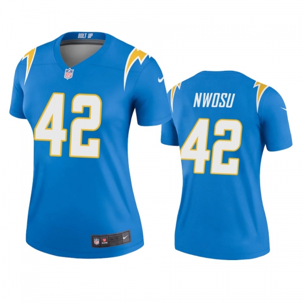 Women's Los Angeles Chargers Uchenna Nwosu Powder Blue 2020 Legend Jersey