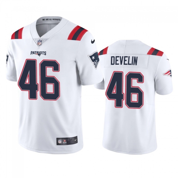 Men's New England Patriots James Develin White 2020 Vapor Limited Jersey