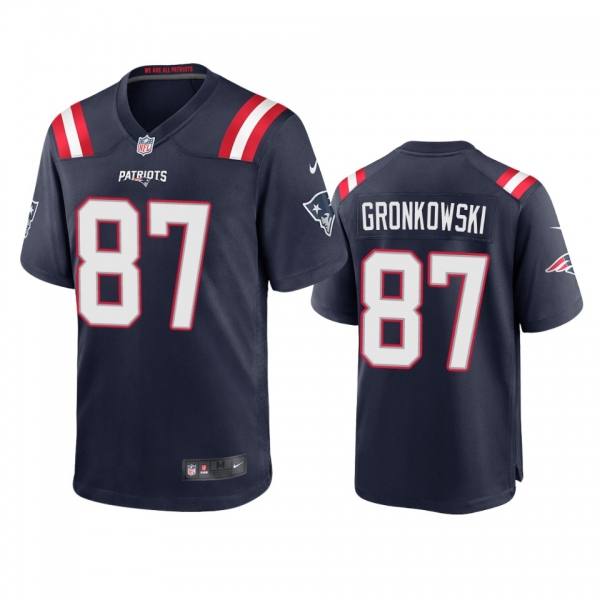 Men's New England Patriots Rob Gronkowski Navy 2020 Game Jersey