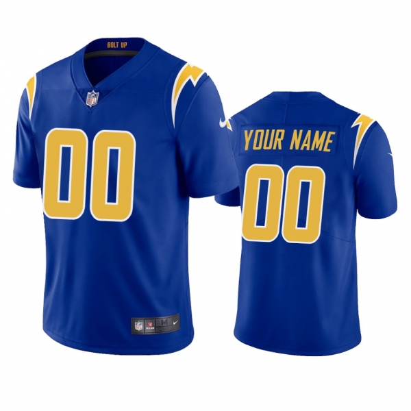 Men's Los Angeles Chargers Custom Royal 2020 2nd Alternate Vapor Limited Jersey