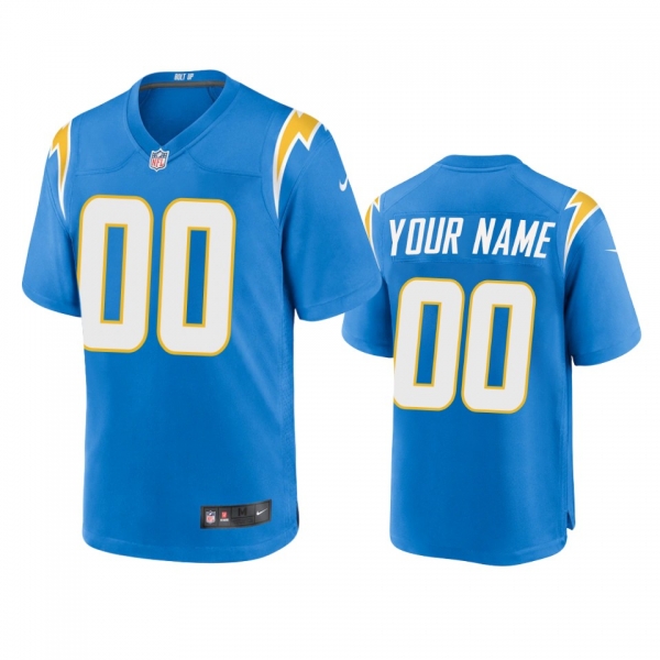 Men's Los Angeles Chargers Custom Powder Blue 2020 Game Jersey