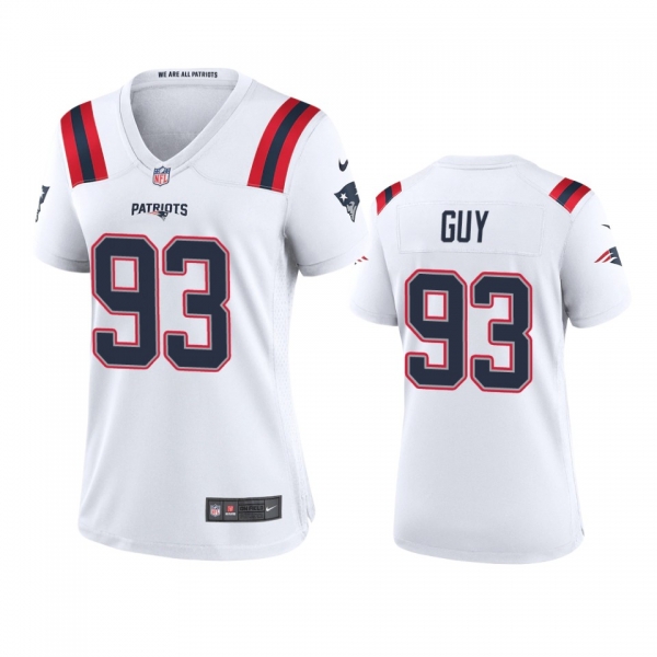 Women's New England Patriots Lawrence Guy White 2020 Game Jersey