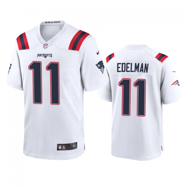 Men's New England Patriots Julian Edelman White 2020 Game Jersey