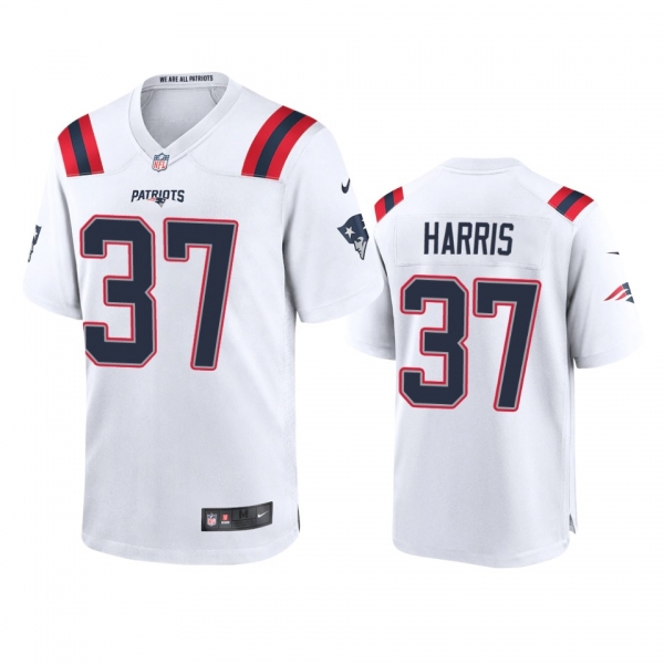 Men's New England Patriots Damien Harris White 2020 Game Jersey