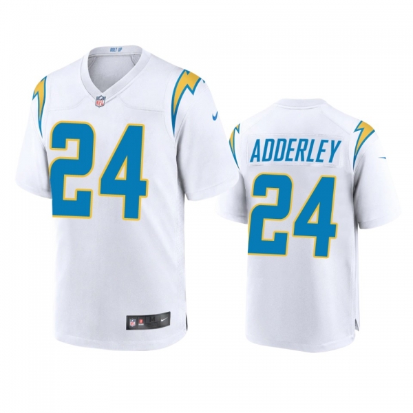 Men's Los Angeles Chargers Nasir Adderley White 2020 Game Jersey