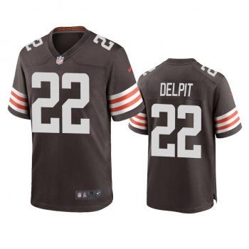 Men's Cleveland Browns Grant Delpit Brown 2020 NFL Draft Game Jersey