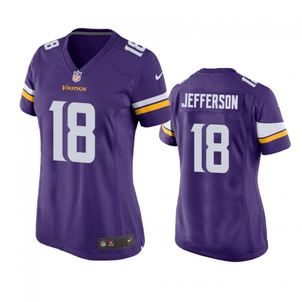 Women's Minnesota Vikings Justin Jefferson Purple 2020 NFL Draft Game Jersey