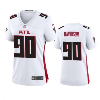 Women's Atlanta Falcons Marlon Davidson White 2020 NFL Draft Game Jersey