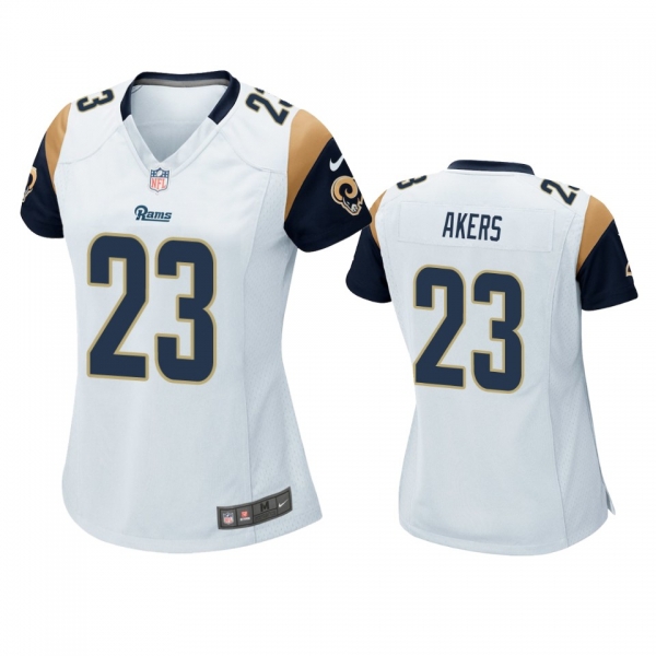 Women's Los Angeles Rams Cam Akers White 2020 NFL Draft Game Jersey