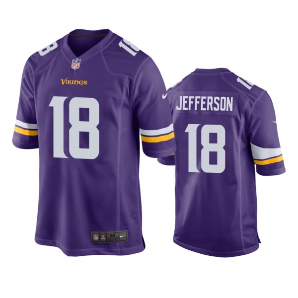 Men's Minnesota Vikings Justin Jefferson Purple 2020 NFL Draft Game Jersey