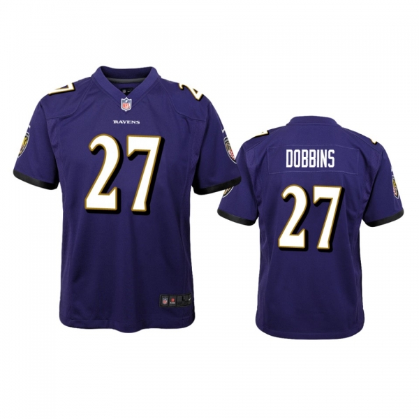 Youth Baltimore Ravens J.K. Dobbins Purple 2020 NFL Draft Game Jersey