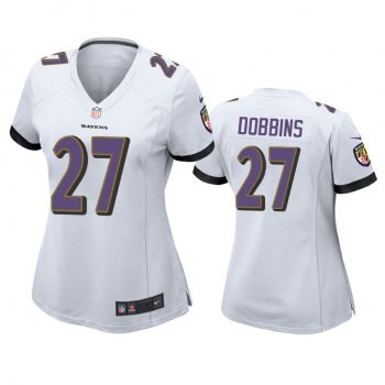 Women's Baltimore Ravens J.K. Dobbins White 2020 NFL Draft Game Jersey