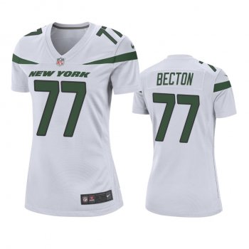 Women's New York Jets Mekhi Becton White 2020 NFL Draft Game Jersey