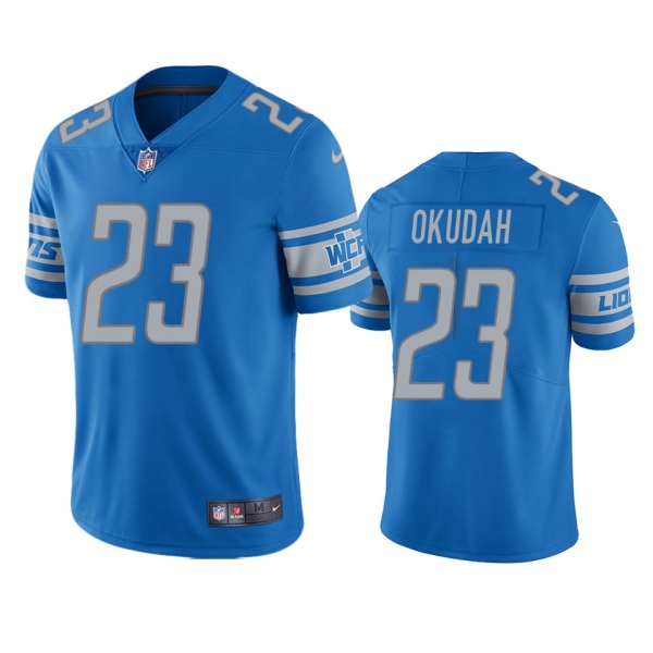 Men's Detroit Lions Jeff Okudah Light Blue 2020 NFL Draft Vapor Limited Jersey