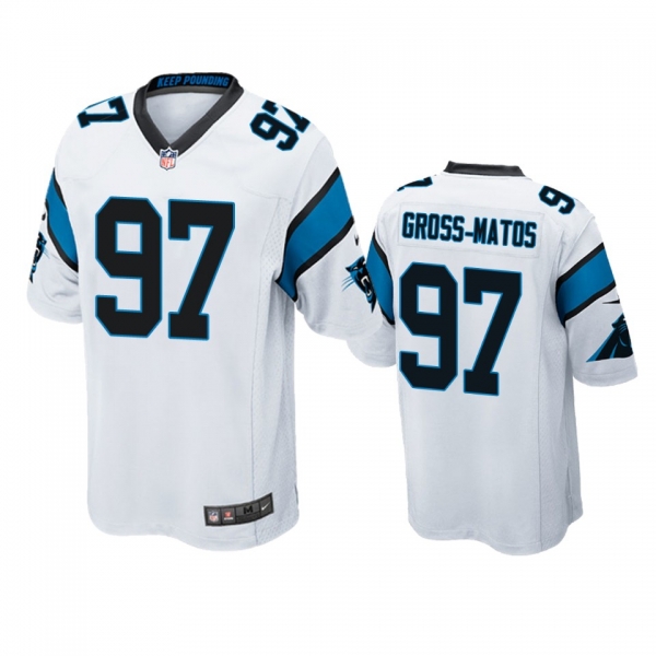 Men's Carolina Panthers Yetur Gross-Matos White 2020 NFL Draft Game Jersey