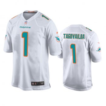 Men's Miami Dolphins Tua Tagovailoa White 2020 NFL Draft Game Jersey