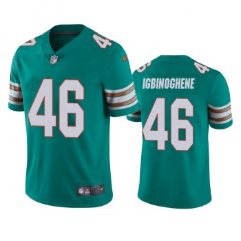 Men's Miami Dolphins Noah Igbinoghene Aqua 2020 NFL Draft Alternate Vapor Limited Jersey