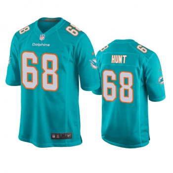 Men's Miami Dolphins Robert Hunt Aqua 2020 NFL Draft Game Jersey