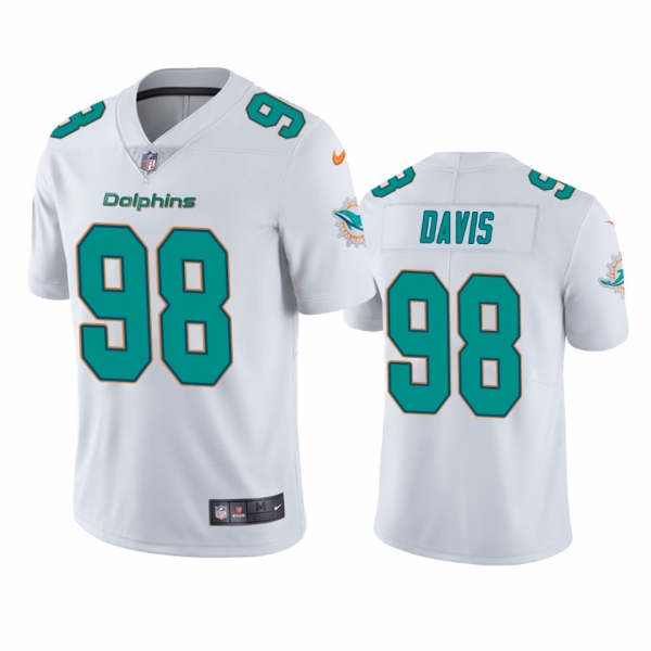 Men's Miami Dolphins Raekwon Davis White 2020 NFL Draft Vapor Limited Jersey