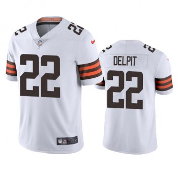 Men's Cleveland Browns Grant Delpit White 2020 NFL Draft Vapor Limited Jersey