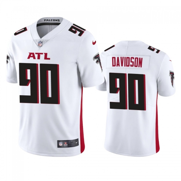 Men's Atlanta Falcons Marlon Davidson White 2020 NFL Draft Vapor Limited Jersey