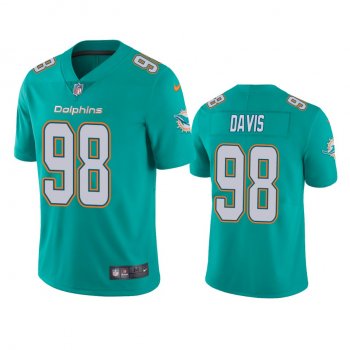 Men's Miami Dolphins Raekwon Davis Aqua 2020 NFL Draft Vapor Limited Jersey